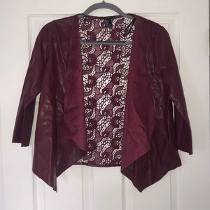 Maroon Three-quarter Sleeved Jacket
